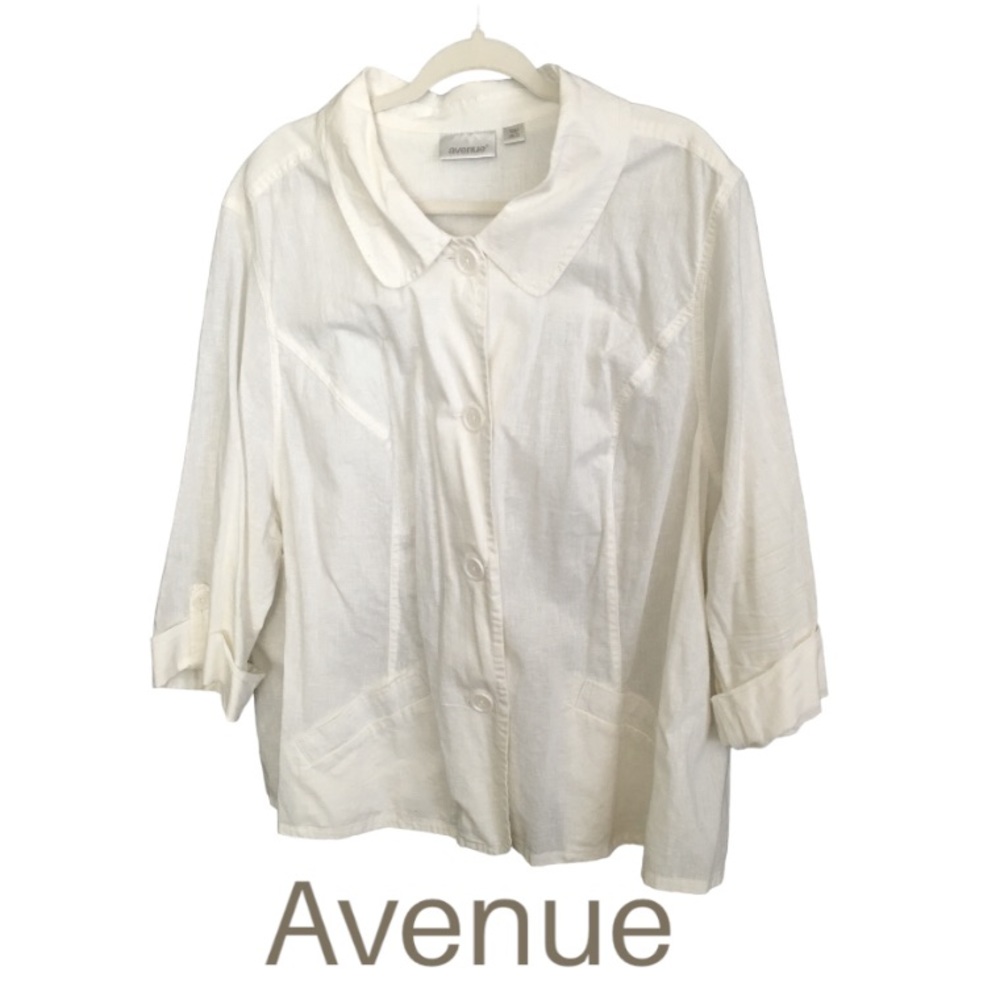 Coastal chic -very Nantucket! 30W Avenue Linen Button Up Jacket/Peter Pan Collar